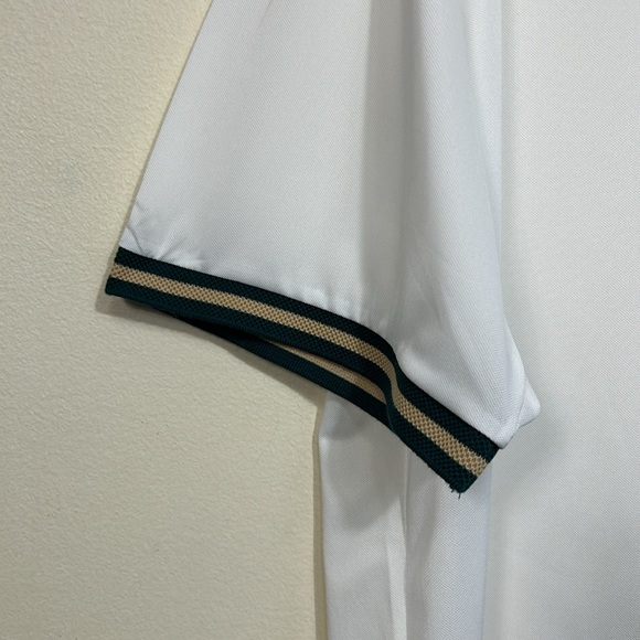 LEDINEY Shirt Polo Contrast stripe Collar white Regular Fit Short sleeve size 2X - Picture 9 of 15